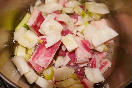 Short rib scraps and fennel for Root Beer Sauce